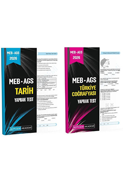 Pegem Akademi Yayıncılık Pegem 2026 MEB-AGS Tarih + Türkiye Coğrafyası Yaprak...