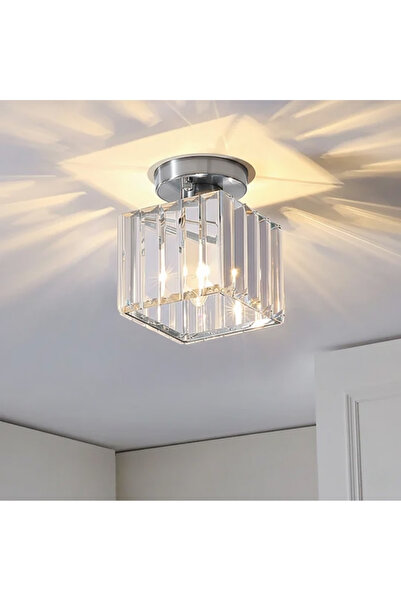 RONİSU AYDINLATMA Alston Plafonyer Tekli Taşlı Avize Kare RA-AVZ- 8074-92-40