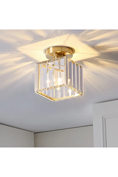 RONİSU AYDINLATMA Alston Plafonyer Tekli Taşlı Avize Kare RA-AVZ- 8074-92-40