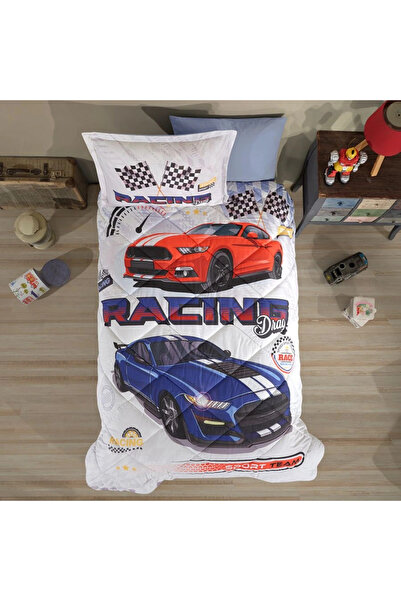 Clasy Ranforce 100% Βαμβάκι Μονό Πάπλωμα Σετ Racing Drag V1 Μπλε