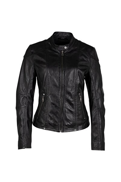 mauritius Women's Black Leather Jacket GWKeili