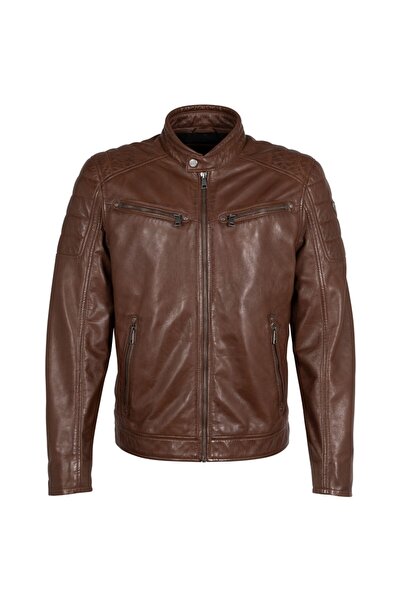 mauritius Geaca de Piele Barbati Coniac GBDerry