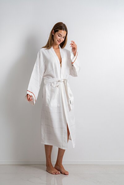 CAKKATEX Organic Cotton Woven Design Long Kimono |   Beach Wear
