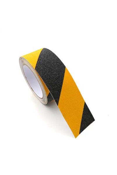 MaffStuff Banda Antialunecare Adeziva 5cm x 5m Negru Galben Granulatie Grosiera