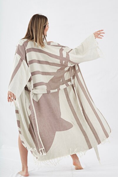 CAKKATEX Organic Cotton Woven Design Long Kimono |   Beach Wear