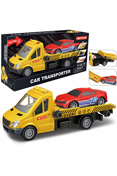 Matadi Set Camion de remorcare cu tractiune spate sunete lumini si masinuta i...