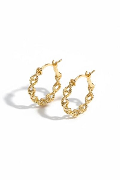 Çgk Çiğdem Gürel Kuyumculuk 8 Ayar Sonsuzluk (Infinity) Halka Altın Küpe – Şı...