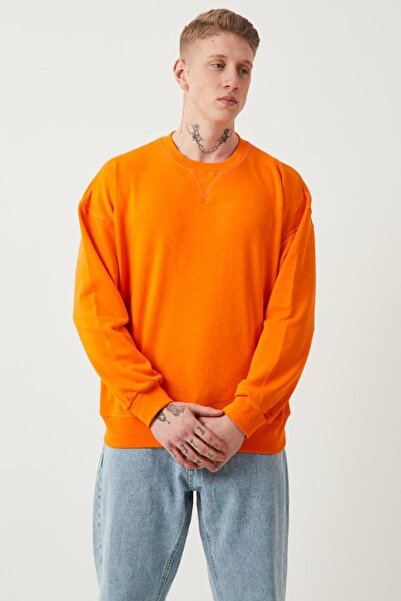 Duuf Bisiklet Yaka Oversize Dikiş Detaylı Basic Sweatshirt DF006