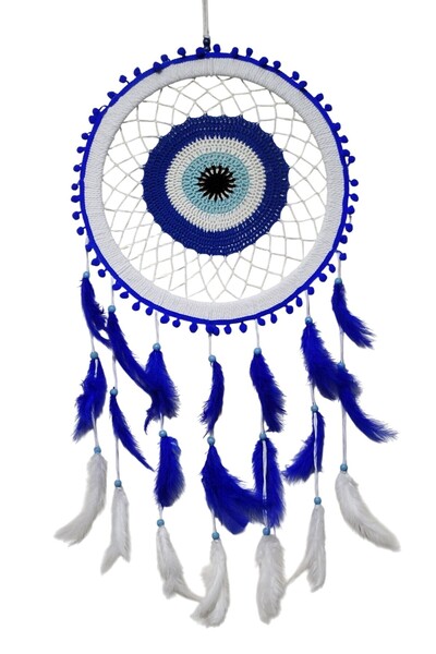 Mixperi Evil Eye Nazar Boncuğu Dream Catcher - Tüylü Duvar Dekoru Koruma ve Ş...