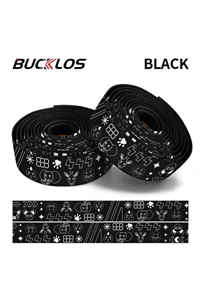 BUCKLOS شريط مقود دراجة ANIMAL-BLACK للدراجات الهوائية، مناسب للطرق الوعرة وا...