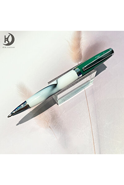 Choice قلم حبر جاف فاخر من المعدن بلون أزرق عسكري أخضر لؤلؤي أبيض، مصنوع من ا...