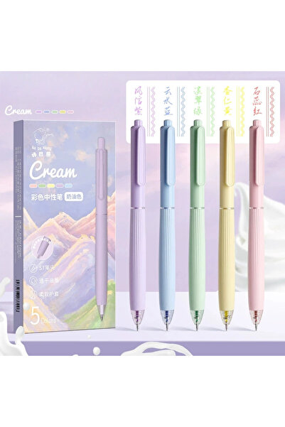 Choice مجموعة أقلام جل ملونة إبداعية مكونة من 5 قطع، سعة كبيرة 0.5 مم، قلم كت...