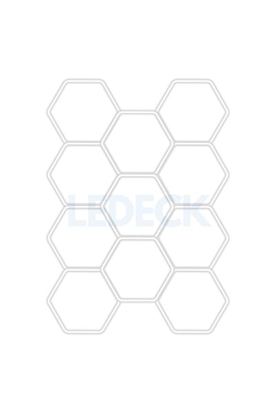 NAVI-ABC Lampă LED hexagonală profesională din aluminiu – 11 module 299 x 415 CM