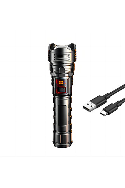 Choice SDT00038 300000 LM High Power Led Flashlight Digital Display Portable USB Rechargeable Lantern Outdo