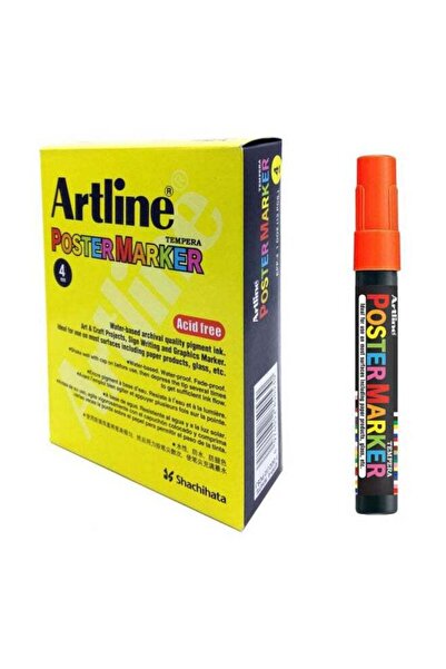 artline 12-Piece Tempera Poster Marker Fluoro Orange EPP-4FLOR