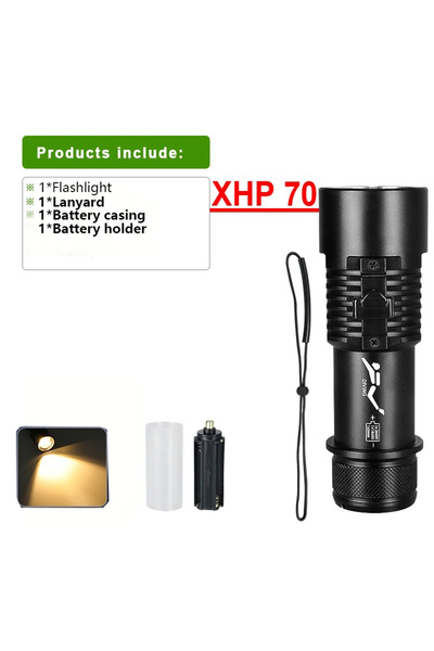 Choice مصباح غوص بضوء أصفر، قابل للشحن، ضوء قوي، XHP70، تركيز، طويل المدى، مقاوم للماء، ليلي