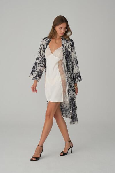 Pierre Cardin Vegan Silk Satin Women's Nightgown Robe Set - Lx.26121