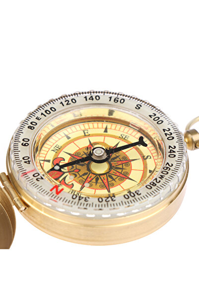 Choice بوصلة جيب نحاسية ذهبية اللون، قطعة واحدة، للتخييم والمشي لمسافات طويلة، بوصلة محمولة للملاحة في الهواء الطلق