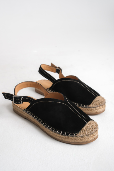 STARK SHOES Kadın Hakiki Deri Süet Espadril Sandalet