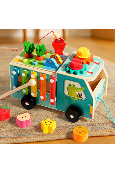 Choice لعبة شاحنة المزرعة الخشبية متعددة الوظائف NB420C1 - لعبة فرز الأشكال و...