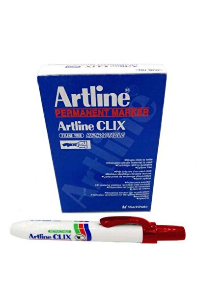 artline مجموعة أقلام تحديد دائمة من كليكس، 12 قلمًا، لون أحمر EK-93RD