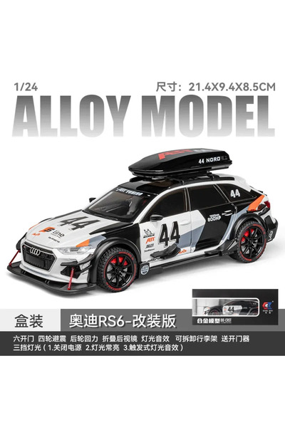 choice2 سيارة أودي RS6 بيضاء بمقياس 1:24، نسخة معدلة، لعبة نموذجية مصنوعة من ...