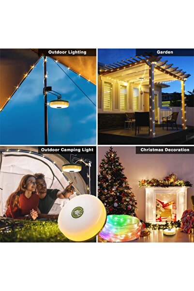 Choice مصباح تخييم LED قابل لإعادة الشحن، يعمل بالطاقة الشمسية/USB، بطول 10 أ...