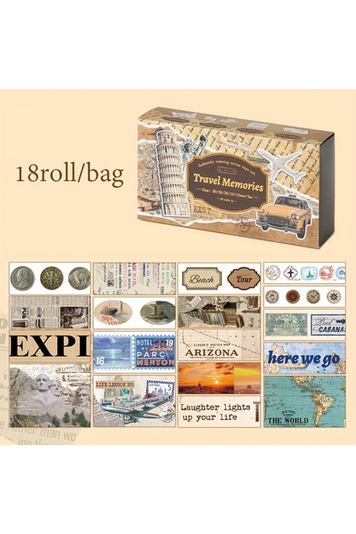 Choice مجموعة واحدة من أشرطة واشي ذات الطابع القوطي القديم، 18 لفة، لتزيين سج...