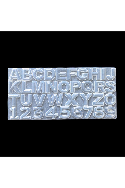 Choice قالب سيليكون أبيض اللون، قطعة واحدة، يحتوي على 26 حرفًا ورقمًا إنجليزيًا، يُستخدم لصبّ راتنج الإيبوكسي لصنع سلاسل مفاتيح يدوية.