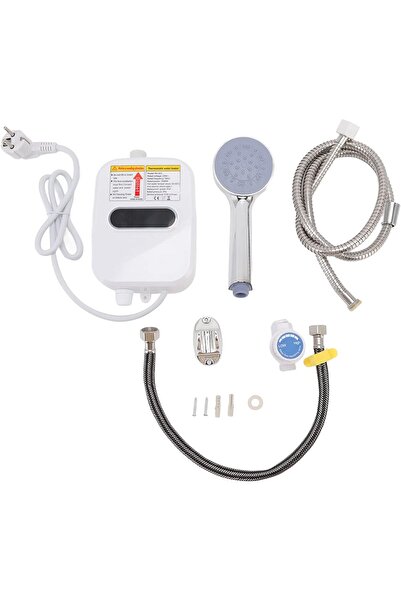 Generic سخان مياه كهربائي صغير الحجم بدون خزان - تسخين فوري، هيكل مقاوم للماء من الفولاذ المقاوم للصدأ