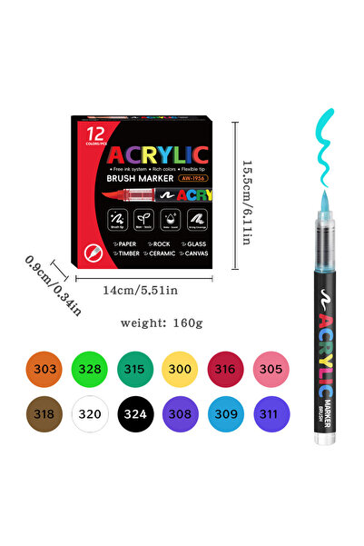 Choice مجموعة أقلام تلوين أكريليك مقاومة للماء، من 12 إلى 72 لونًا، مناسبة لل...