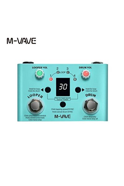 Choice M-VAVE Lost Tempo Drum Machine & Looper Pedal - Integrated 30 Drum Kits, 11-Min Recording Capacit...