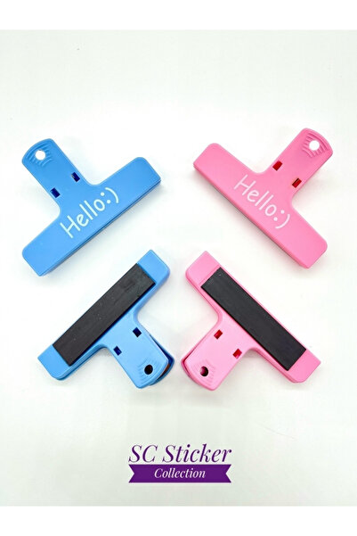 SC Sticker Collection 2'li Pembe Ve Mavi Renk Çok Fonksiyonlu Mıknatıslı Klip...