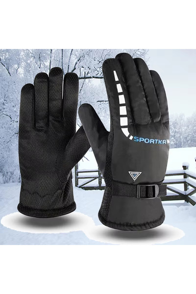 Choice 1 pair Winter Full Fingers Gloves for Men Women Warm Thicken Fleece Waterproof Windproof Non Slip fo