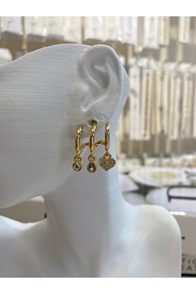 Mavi Zarafet Gold Çoklu Görünümlü Küpe