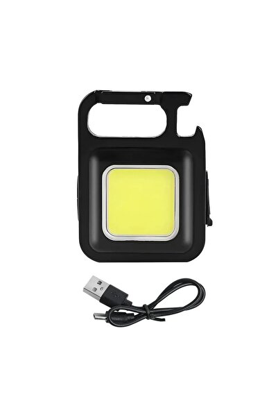 Choice مصباح يدوي صغير أسود بتقنية LED، مصباح COB فائق السطوع، مصباح سلسلة مفاتيح، مصباح جيب للتخييم والطوارئ في الهواء الطلق مع