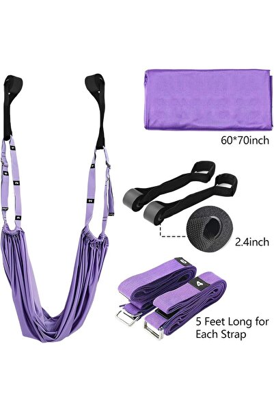 Choice حزام تمديد الساق أرجواني اللون، جهاز تمديد مع مثبت باب، مدرب مرونة، مس...