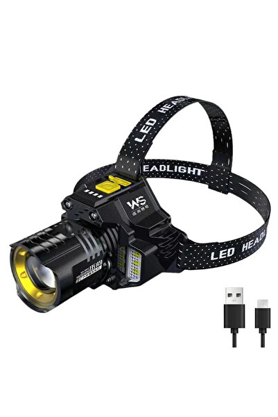 Choice مصباح رأس LED قوي قابل لإعادة الشحن مع مصباح أمامي تلسكوبي قابل للتكبير - مقاوم للماء للاستخدام الخارجي