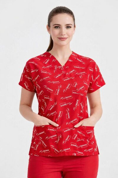 SCRUBS زي طبي نسائي موحد بنمط مميز للأطباء والممرضات في المستشفيات