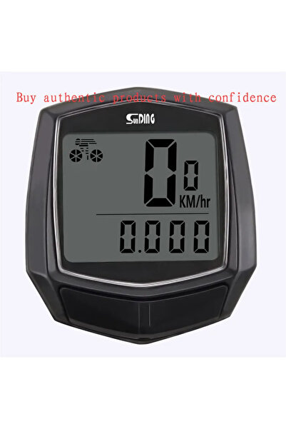 Choice كمبيوتر دراجة أسود مقاوم للماء، شاشة LCD رقمية، عداد مسافة وسرعة، سلكي، عداد توقف