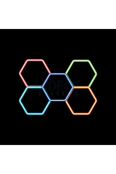 NAVI-ABC Hexagoane LED Modulare Lumină LED RGB Hexagonală Profesionala Alunminiu – 5 Module 244 x 170 CM