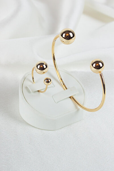 Liveyn Design Ball Detail Bracelet Ring Set