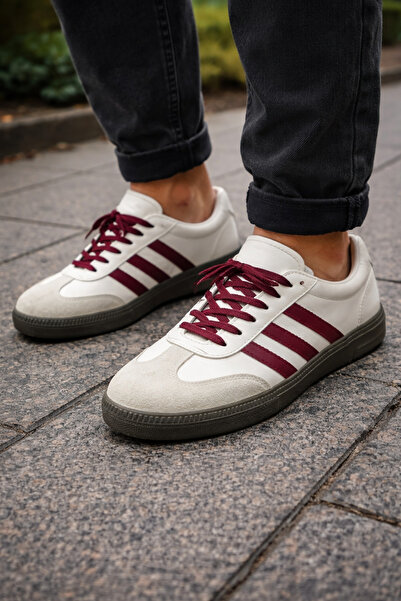 DB Men's White Claret Red Sports Shoes