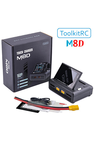 Choice شاحن ذكي ToolkitRC M8D بقدرة 1600 واط تيار مستمر XT60 لبطاريات الليثيو...