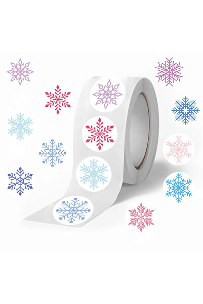 Choice 500 قطعة من ملصقات رقاقات الثلج الشتوية، لفة واحدة، لزجاجة الماء، والك...