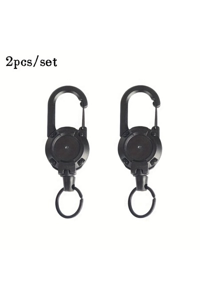 Choice سلسلتا مفاتيح قابلتان للسحب، قطعتان، مزودتان بكابل فولاذي وتصميم مشبك ...