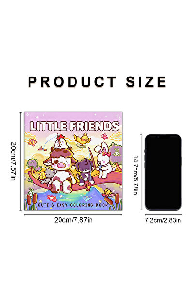 Choice 20x20cm 24pages LITTLE FRIENDS Cute & Easy Coloring Book for Adult and...