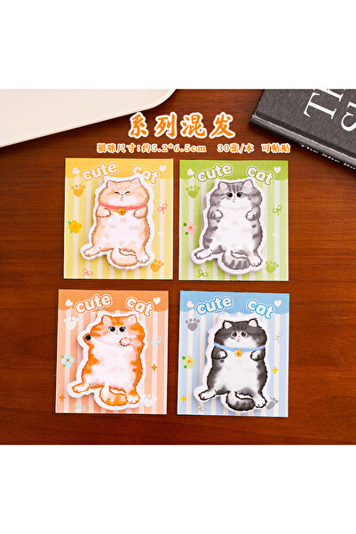 Choice 4pcs cat 30sheets Ins Cartoon Cat Memo Note Specialty Sticky Notes Cute Girl Message Memo Pad Studen