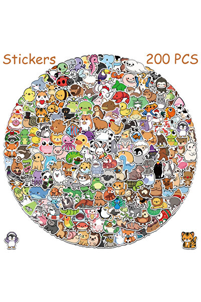 Choice 100 قطعة أو 100/200 قطعة من ملصقات الحيوانات الكرتونية اللطيفة لأجهزة ...