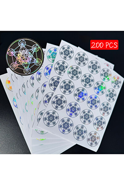 Choice ملصقات مكعب ميتاثرون ثلاثية الأبعاد فضية اللون (200 قطعة) - تصميم هندس...